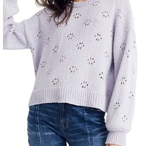 Madewell eyelet sweater lilac size S NWT